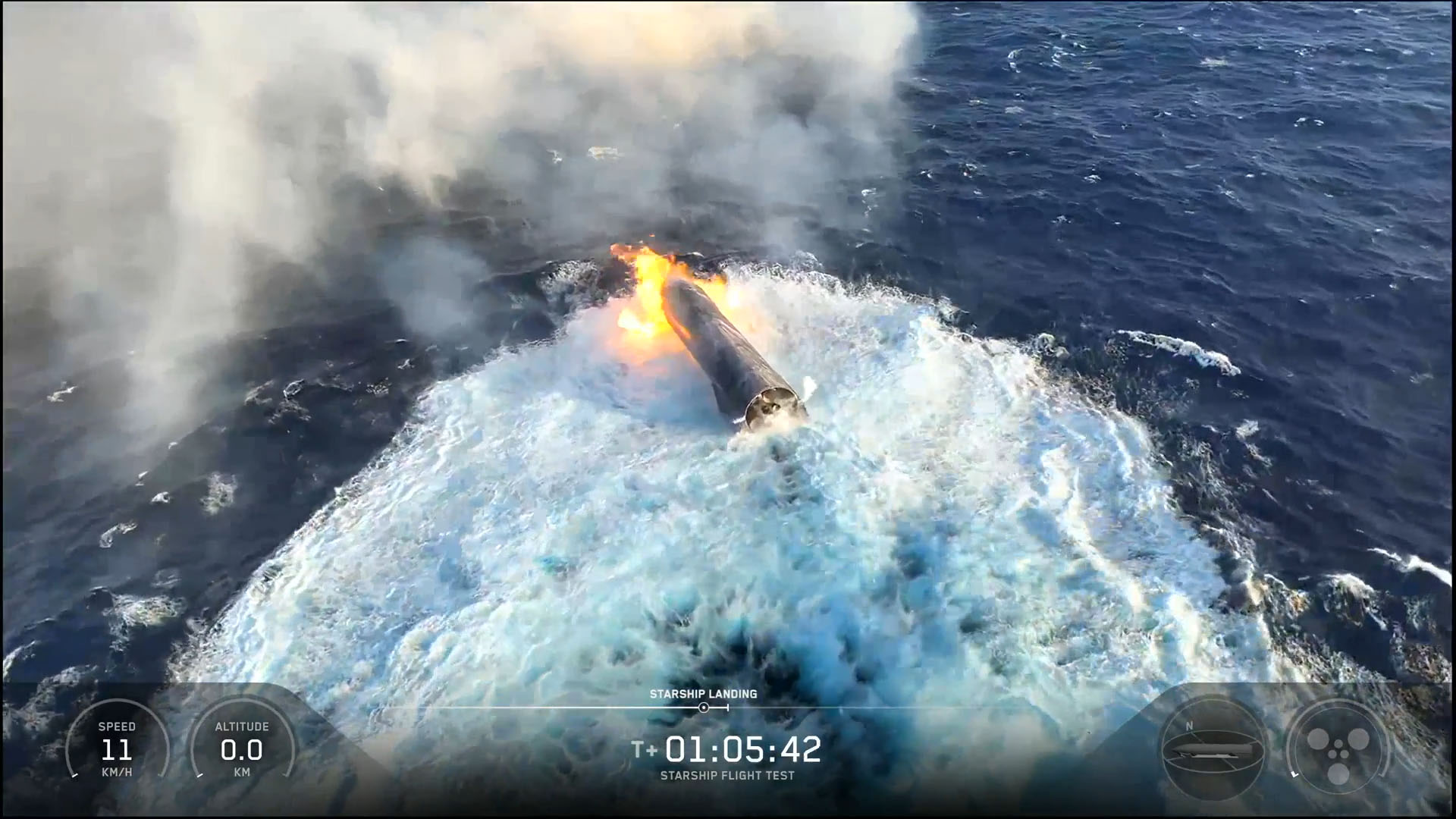 Ship 40 (photo: SpaceX · Flight 13 splashdown)